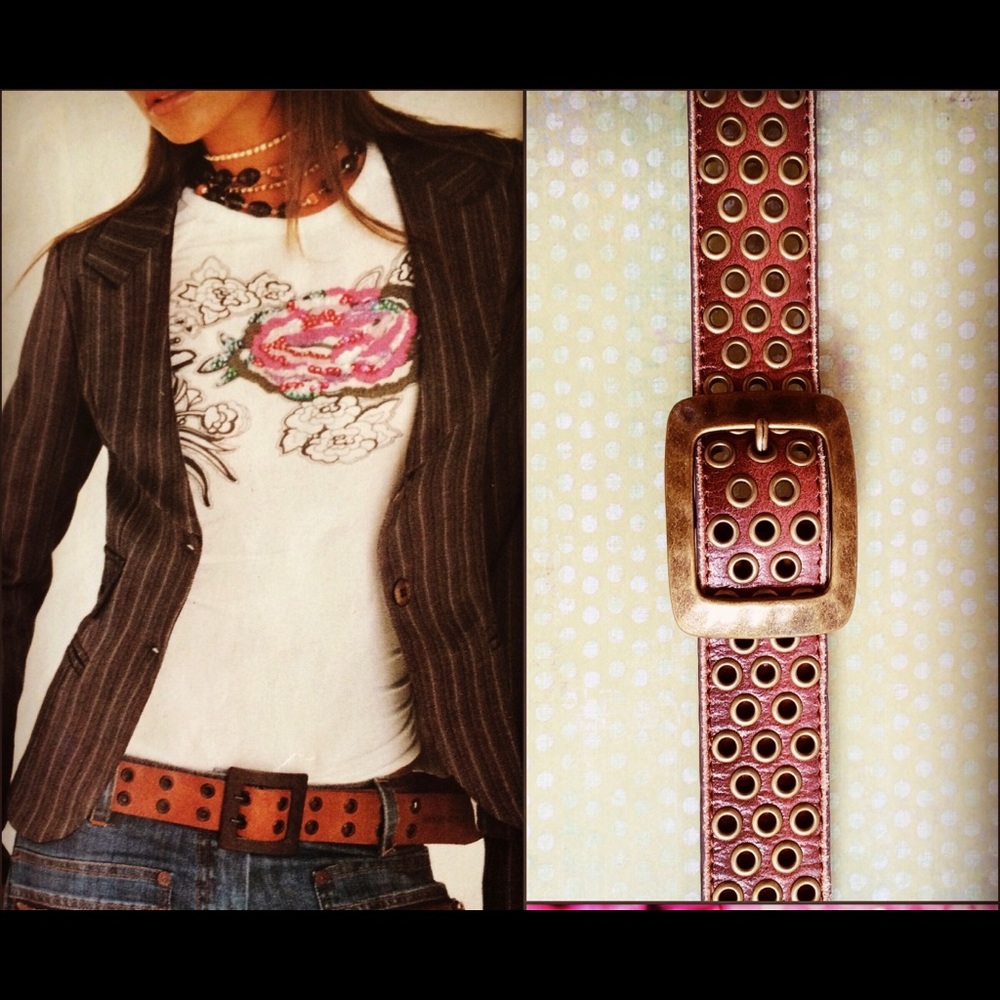 New Leather Grommet Belt